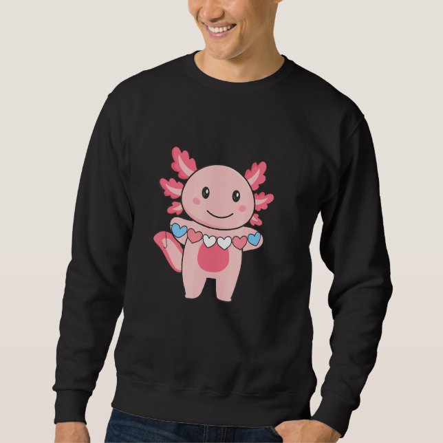 Transgender Flag Transgender Pride Lgbtq Axolotl Sweatshirt (Front)