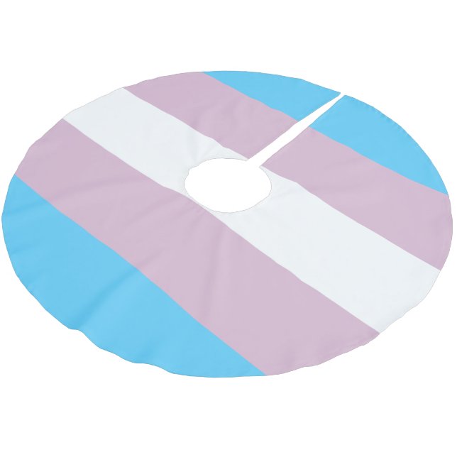 Transgender Flag Tree Skirt (Angled)