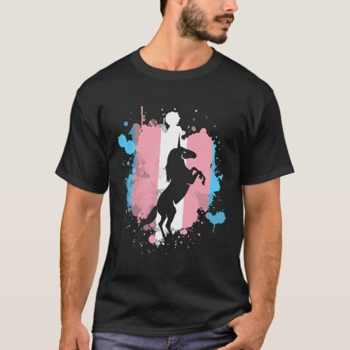 Transgender Flag Unicorn Trans Pride Month LGBTQ T T_Shirt