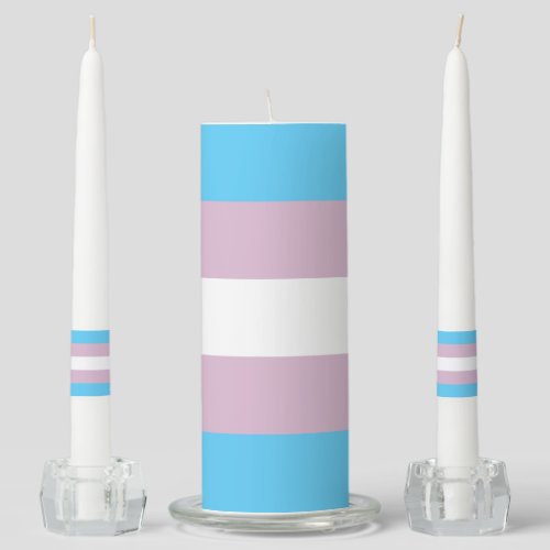 Transgender Flag Unity Candle Set