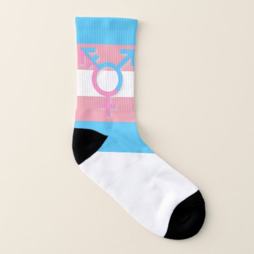 Transgender flag with symbol socks