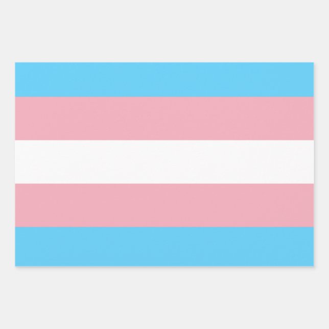 Transgender Flag Wrapping Paper Sheets (Front)
