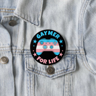 Transgender Gaymer For Life Controller Gamer Button