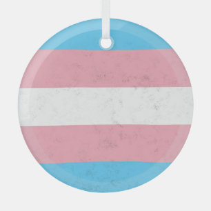 Transgender Glass Ornament