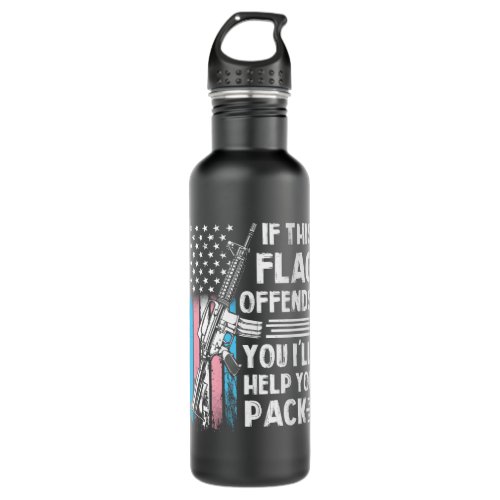 Transgender If This Flag Offends You Trans Rainbow Stainless Steel Water Bottle