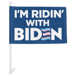 Transgender I'm Ridin With Biden 2024 LGBTQ Car Flag