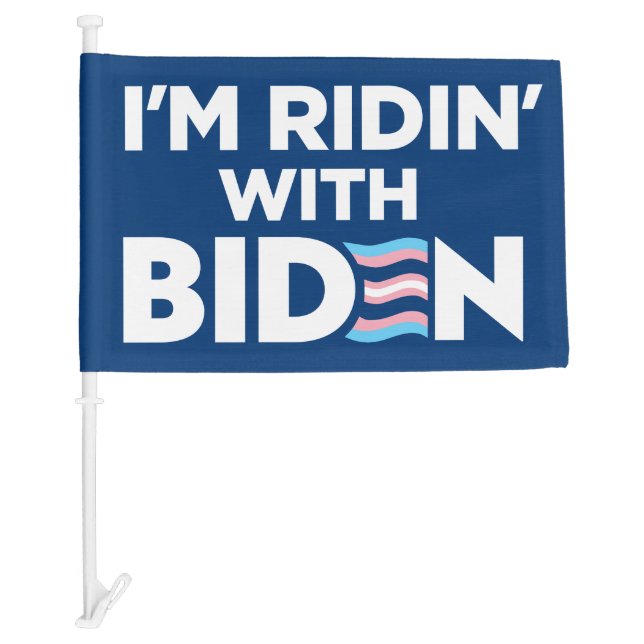 Transgender I'm Ridin With Biden 2024 LGBTQ Car Flag (Front)