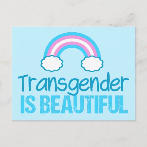 Transgender is Beautiful Rainbow Flag Pride Postcard