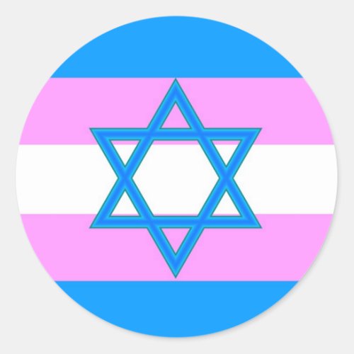 Transgender Jewish Pride Classic Round Sticker