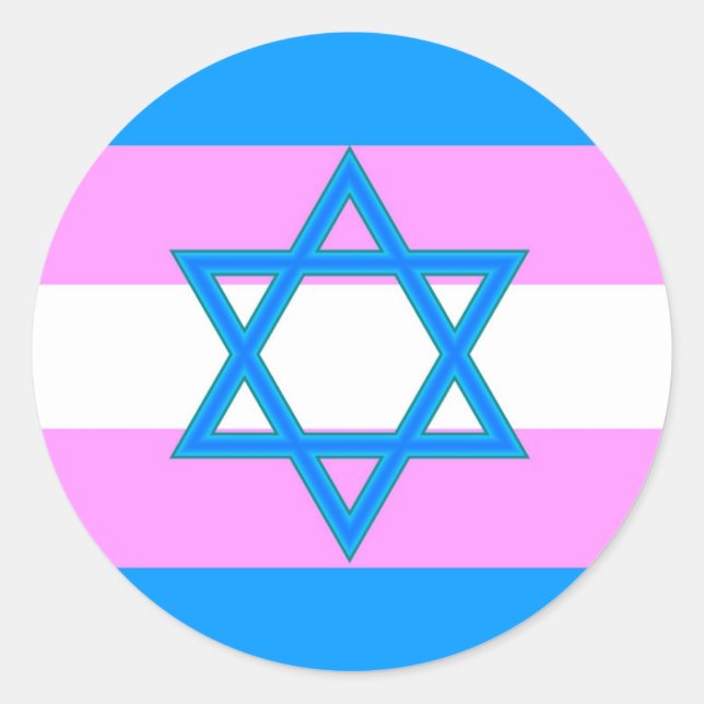 Transgender Jewish Pride Classic Round Sticker (Front)