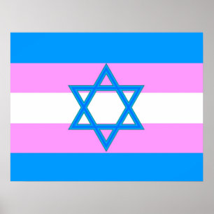 Transgender Jewish Pride Flag Poster