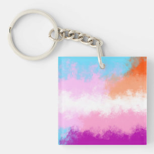 Transgender lesbian pride flag pin keychain