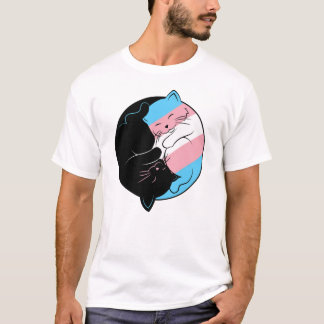 Transgender LGBTQ Subtle Pride Month Yin Yang T-Shirt