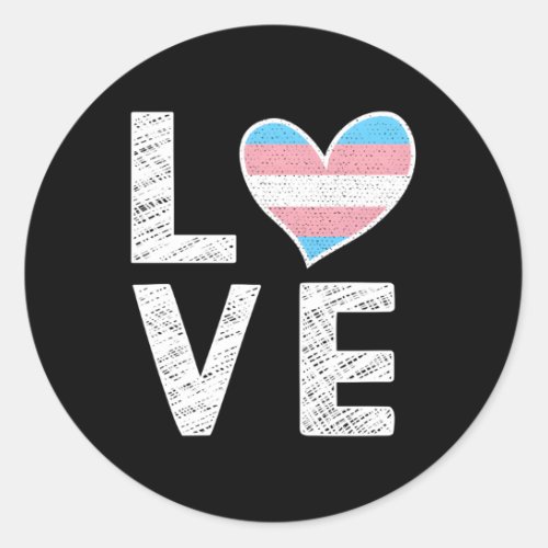 Transgender Love Trans Pride Flag Transgender Supp Classic Round Sticker