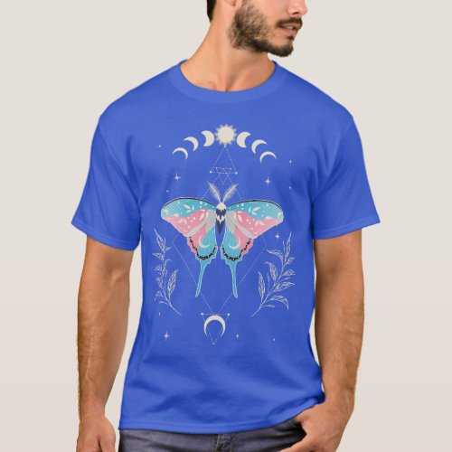 Transgender Luna Moth Celestial  LGBT Pride Flag 1 T_Shirt