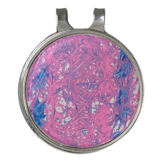 Transgender Marble Artwork Golf Hat Clip (Front)