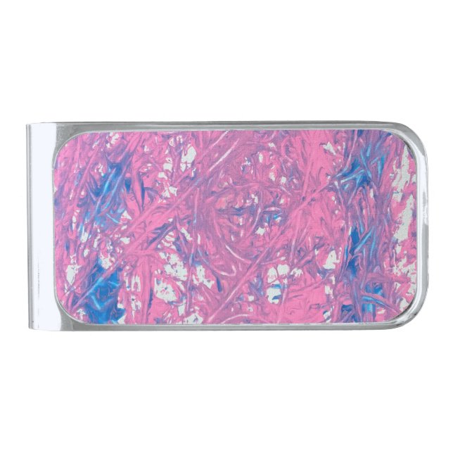 Transgender Marble Artwork Silver Finish Money Clip (Front)