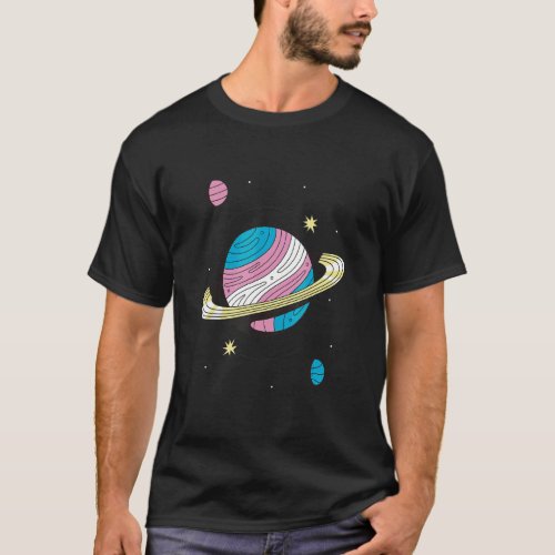 Transgender Outers Space Galaxy Planets Transsexua T_Shirt