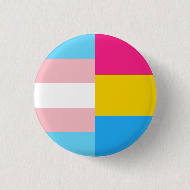 Transgender Pansexual Dual Pride Flag Button (Front)