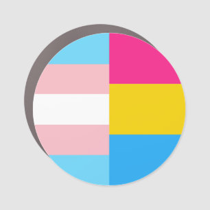 Transgender Pansexual Dual Pride Flag Car Magnet