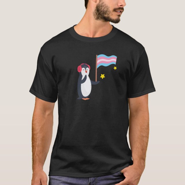Transgender Penguin Transsexual LGBT T-Shirt (Front)