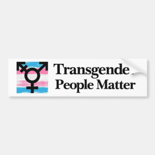 Transgender People Matter W/Flag Bumper Sticker