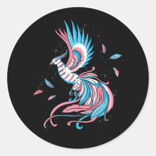 Transgender Phoenix Reborn Transsexual Flag LGBT T Classic Round Sticker