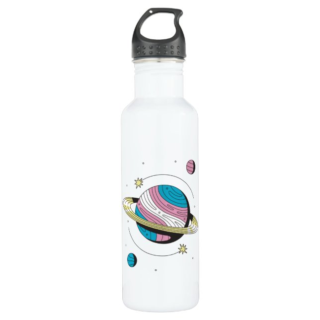 Transgender Planet Stainless Steel Water Bottle (Front)