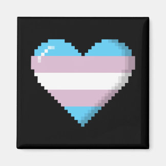 Transgender Pride 8-Bit Pixel Heart Magnet