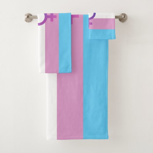 Transgender Pride and Symbol Bath Towel Set