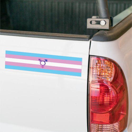 Transgender Pride and Symbol Bumper Sticker