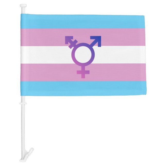 Transgender Pride and Symbol Car Flag (Front)