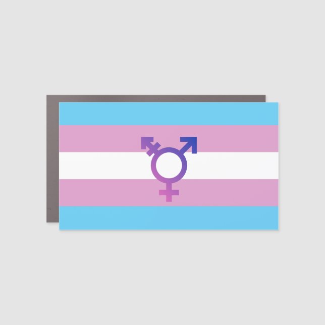Transgender Pride and Symbol Car Magnet (Front)