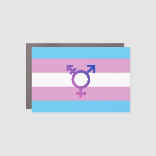 Transgender Pride and Symbol Car Magnet (Front)