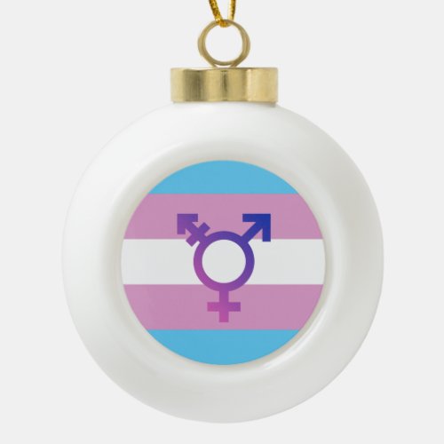 Transgender Pride and Symbol Ceramic Ball Christmas Ornament