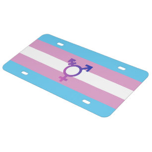 Transgender Pride and Symbol License Plate