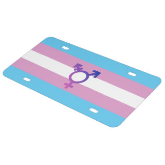 Transgender Pride and Symbol License Plate