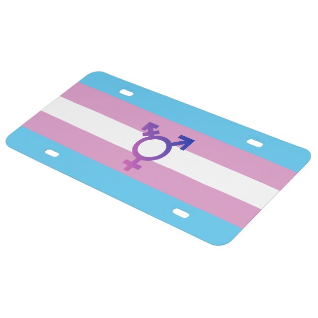 Transgender Pride and Symbol License Plate (Side)