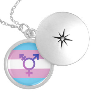 Transgender Pride and Symbol Locket Necklace