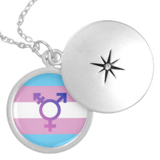 Transgender Pride and Symbol Locket Necklace