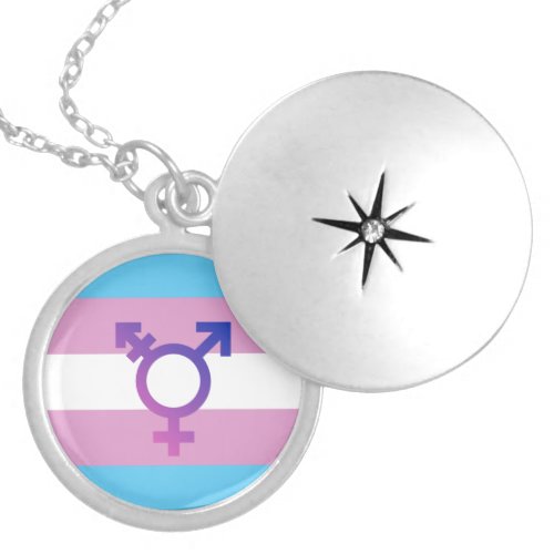 Transgender Pride and Symbol Locket Necklace