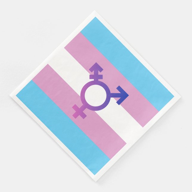 Transgender Pride and Symbol Paper Dinner Napkins (Corner)