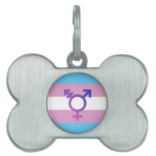 Transgender Pride and Symbol Pet ID Tag