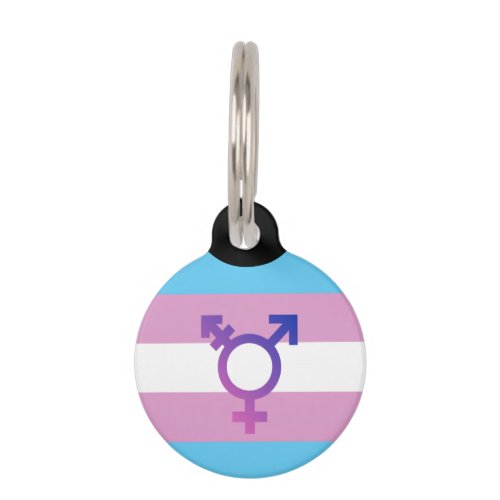 Transgender Pride and Symbol Pet ID Tag