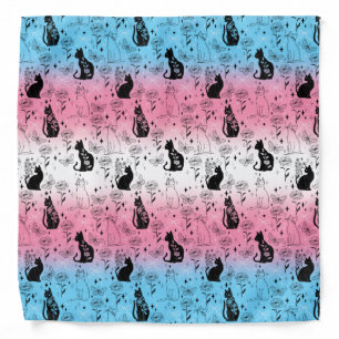 Transgender Pride Black Cat - Mystical Witchy Bandana