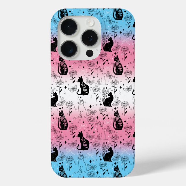 Transgender Pride Black Cat - Mystical Witchy Case-Mate iPhone Case (Back)