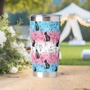Transgender Pride Black Cat - Mystical Witchy Insulated Tumbler