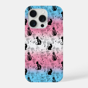 Transgender Pride Black Cat - Mystical Witchy iPhone 15 Pro Case