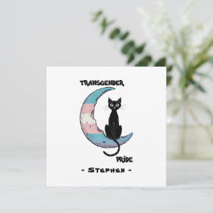 Transgender Pride – Black Cat on Trans Flag Moon