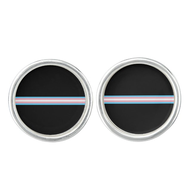 Transgender Pride Black Cufflinks (Front)